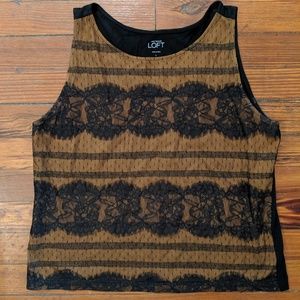 LOFT Tank Black and Tan Women's Sz L